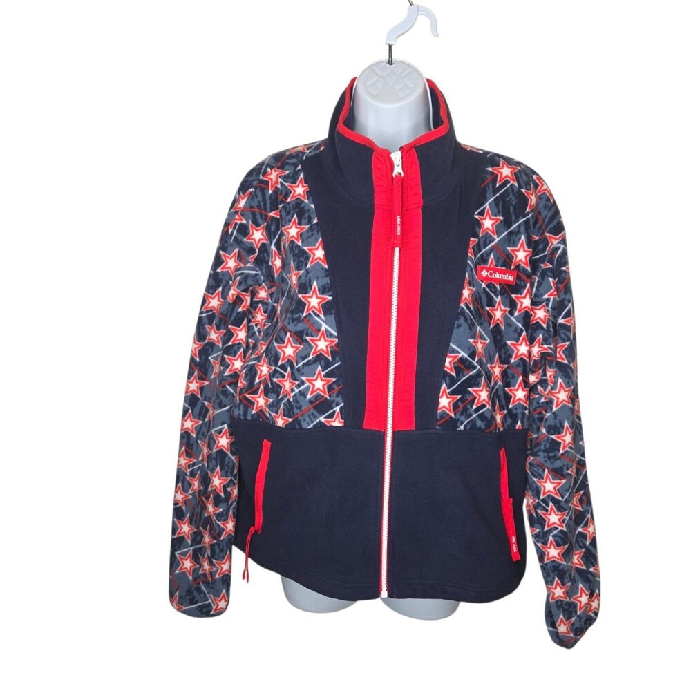 Columbia Women's USA 2026 Olympic Curling Fleece Jacket Navy Star Size Large